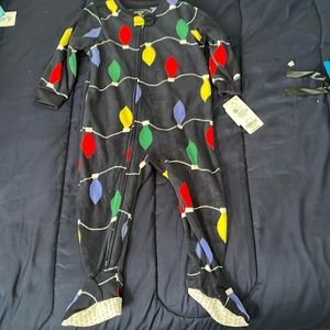 NWT. Carters Christmas fleece zip-up PJs. Size 18 months